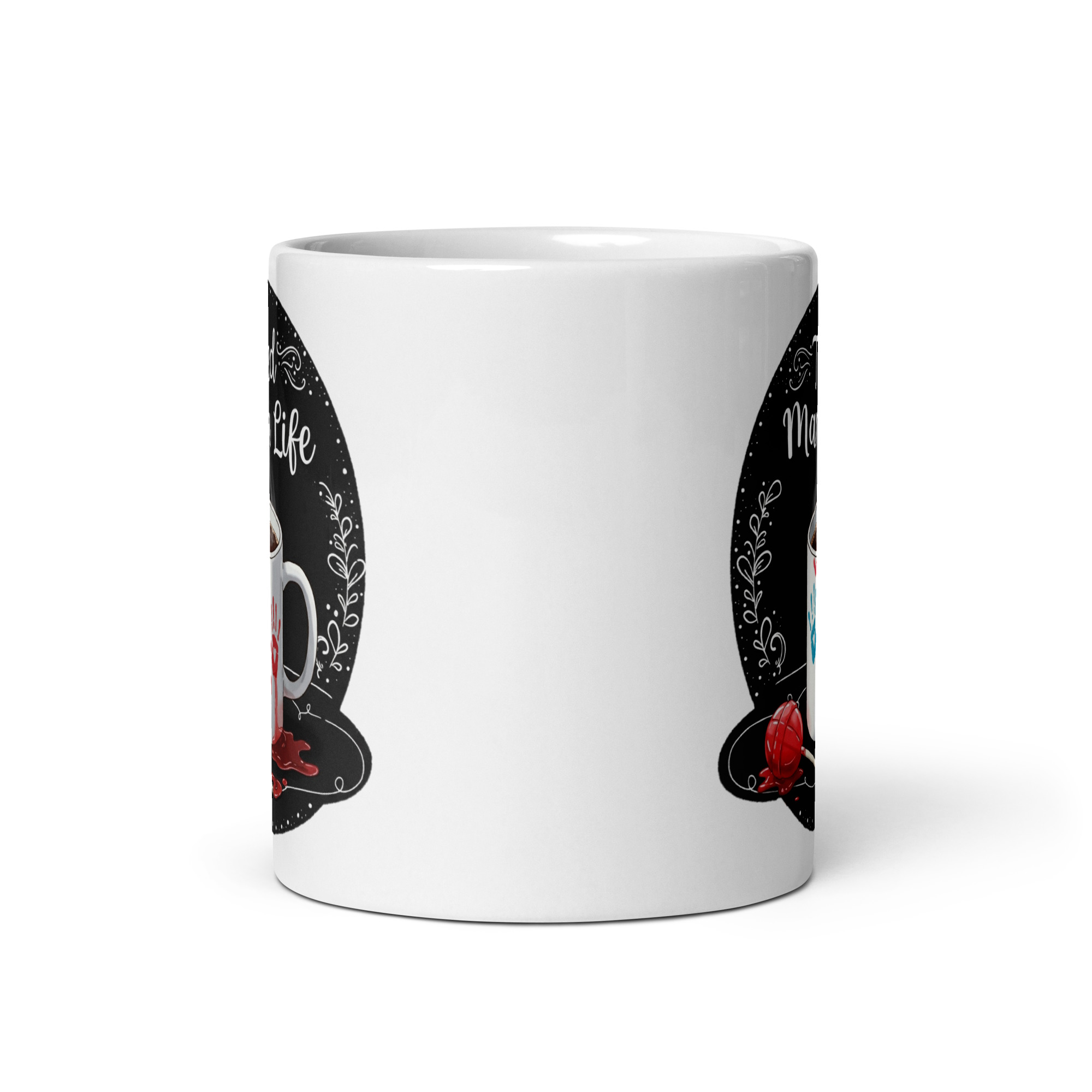 Tired Mama White Glossy Mug - Image 4
