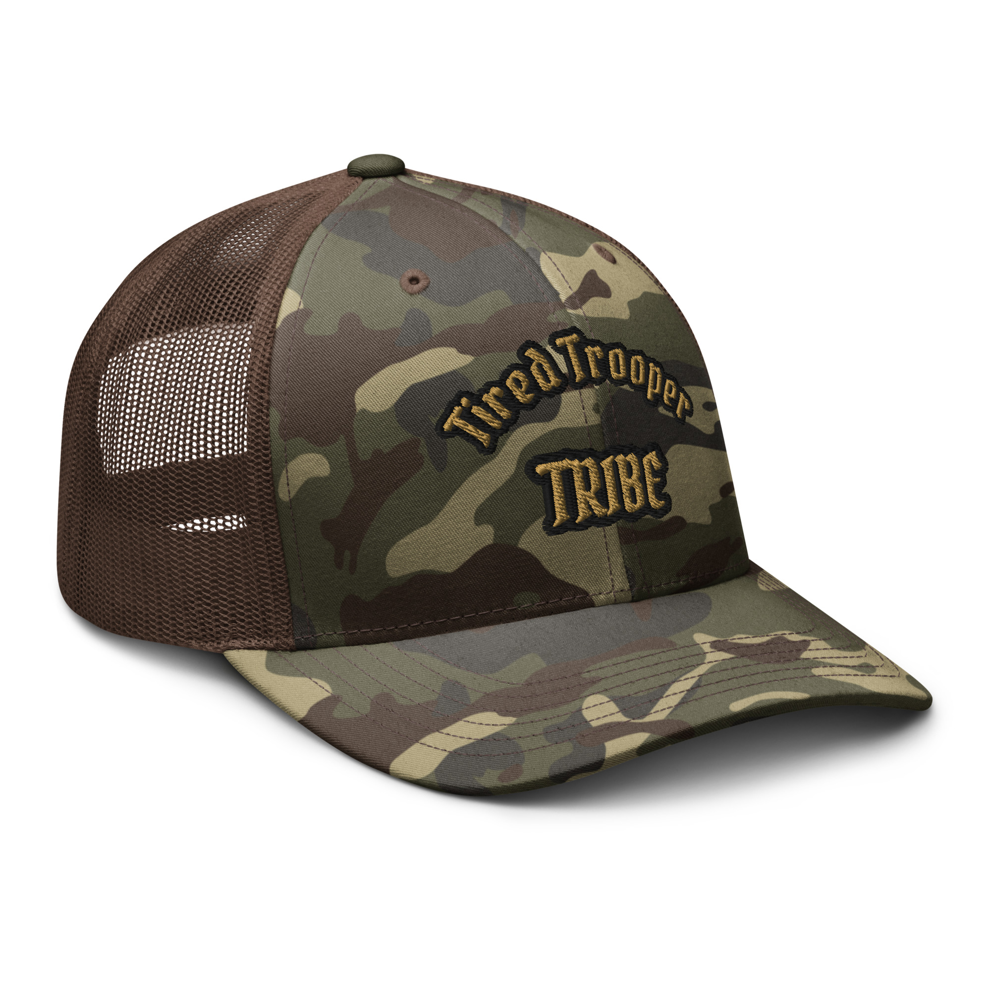 T^3 Gold Status Camouflage Trucker Hat - Image 4