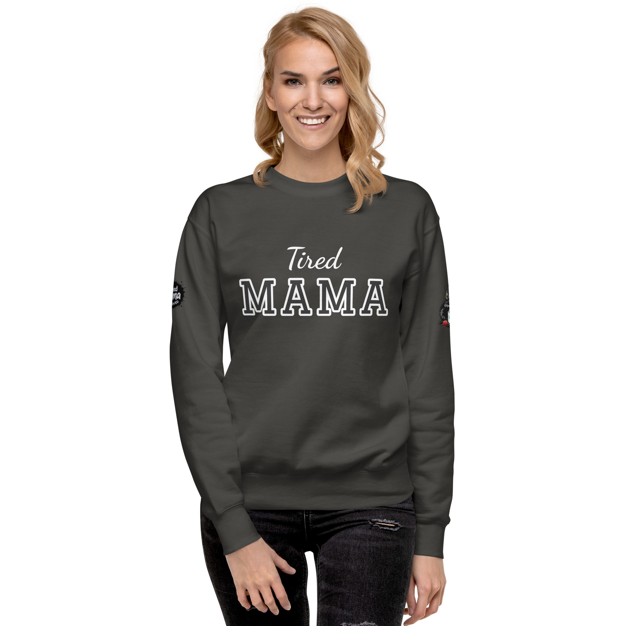 Tired Mama Light Edition Unisex Premium Sweatshirt - Image 20